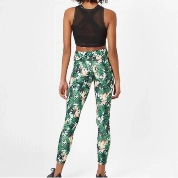 Sweaty Betty All Day Contour 7/8 Leggings Tropical Bird Pineapple Print Size L - Picture 3 of 10